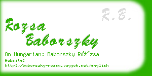 rozsa baborszky business card